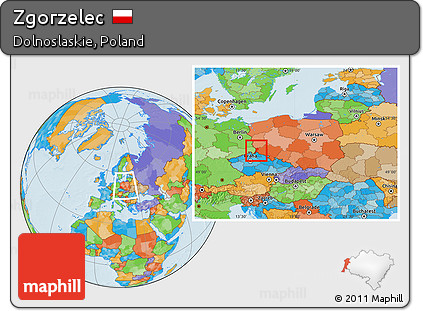 Political Location Map of Zgorzelec, within the entire country