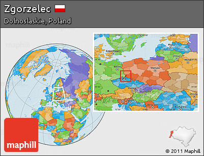 Political Location Map of Zgorzelec, within the entire country