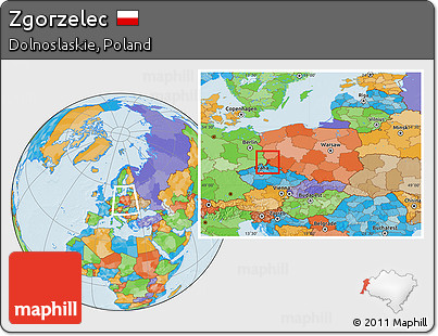 Political Location Map of Zgorzelec, within the entire country