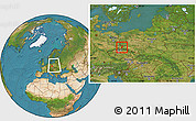 Satellite Location Map of Zgorzelec, within the entire country