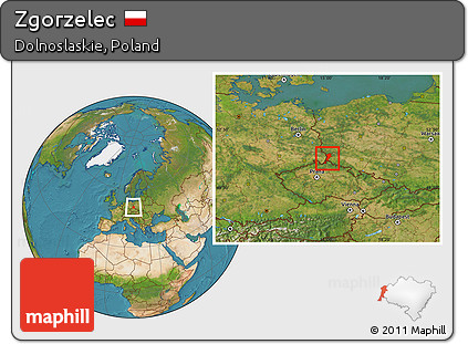 Satellite Location Map of Zgorzelec