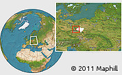 Satellite Location Map of Zgorzelec, highlighted parent region, within the entire country
