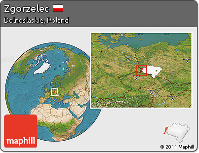 Satellite Location Map of Zgorzelec, highlighted parent region