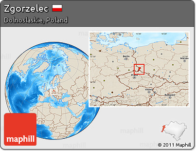 Shaded Relief Location Map of Zgorzelec