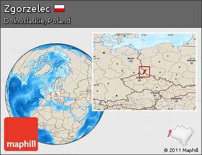 Shaded Relief Location Map of Zgorzelec