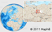 Shaded Relief Location Map of Zgorzelec, highlighted parent region