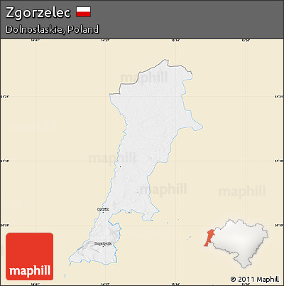 Classic Style Map of Zgorzelec, single color outside