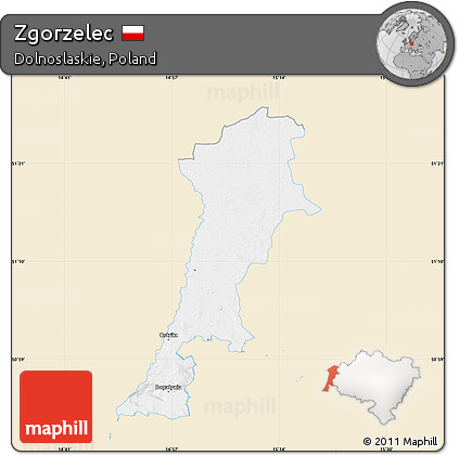 Classic Style Map of Zgorzelec, single color outside