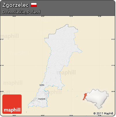 Classic Style Map of Zgorzelec, single color outside