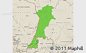 Political Map of Zgorzelec, shaded relief outside