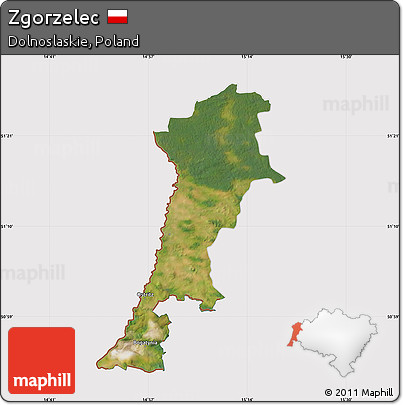 Satellite Map of Zgorzelec, cropped outside