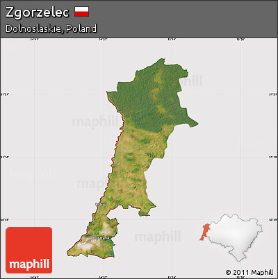 Satellite Map of Zgorzelec, cropped outside