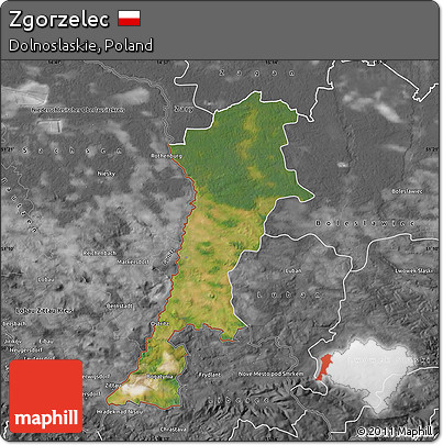 Satellite Map of Zgorzelec, desaturated