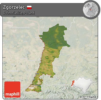 Satellite Map of Zgorzelec, lighten