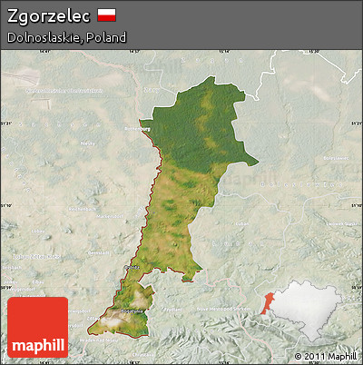 Satellite Map of Zgorzelec, lighten