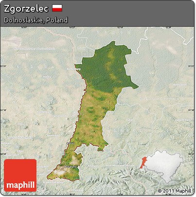 Satellite Map of Zgorzelec, lighten