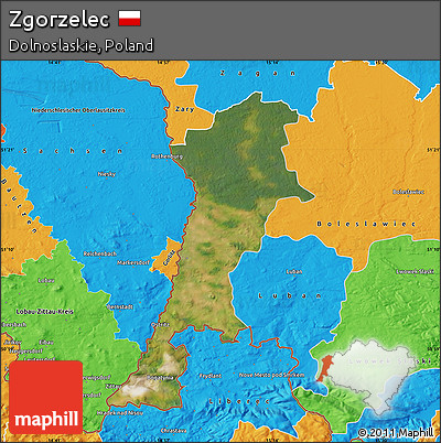 Satellite Map of Zgorzelec, political outside