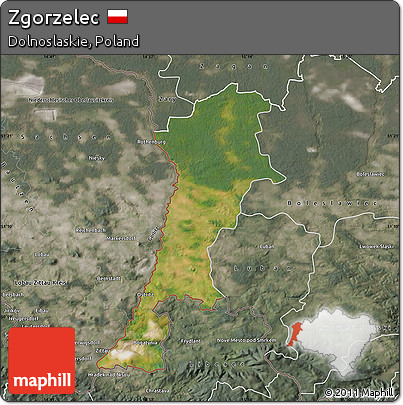 Satellite Map of Zgorzelec, semi-desaturated