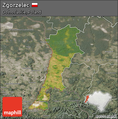 Satellite Map of Zgorzelec, semi-desaturated