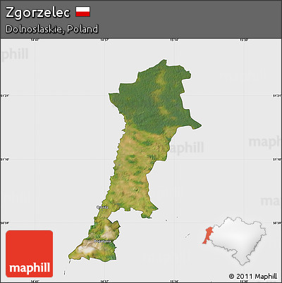 Satellite Map of Zgorzelec, single color outside