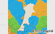 Shaded Relief Map of Zgorzelec, political outside