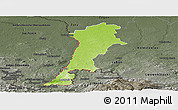 Physical Panoramic Map of Zgorzelec, darken, semi-desaturated