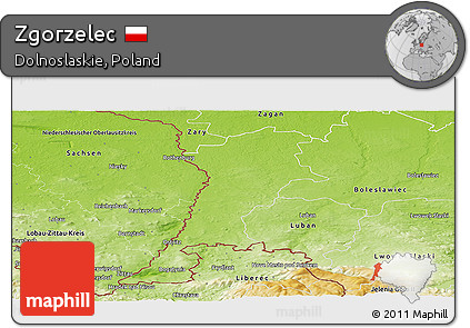 Physical Panoramic Map of Zgorzelec