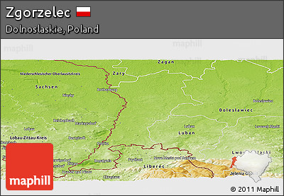 Physical Panoramic Map of Zgorzelec