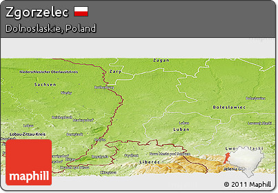Physical Panoramic Map of Zgorzelec