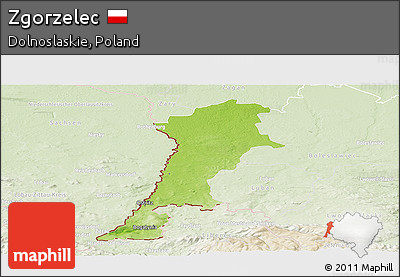 Physical Panoramic Map of Zgorzelec, lighten
