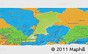 Physical Panoramic Map of Zgorzelec, political outside