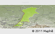 Physical Panoramic Map of Zgorzelec, semi-desaturated