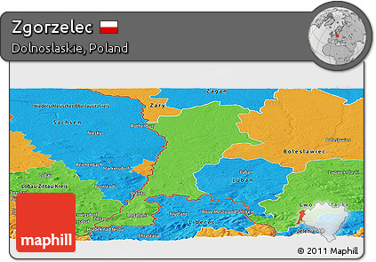 Political Panoramic Map of Zgorzelec