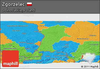 Political Panoramic Map of Zgorzelec