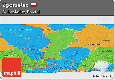 Political Panoramic Map of Zgorzelec
