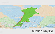 Political Panoramic Map of Zgorzelec, lighten