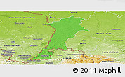 Political Panoramic Map of Zgorzelec, physical outside
