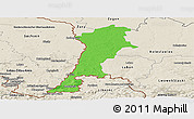 Political Panoramic Map of Zgorzelec, shaded relief outside