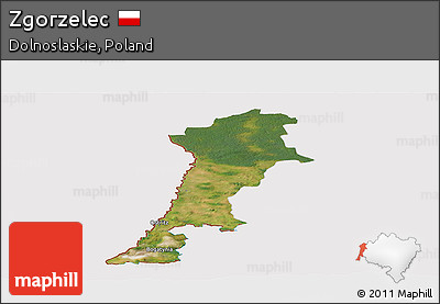 Satellite Panoramic Map of Zgorzelec, cropped outside
