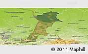 Satellite Panoramic Map of Zgorzelec, physical outside