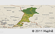 Satellite Panoramic Map of Zgorzelec, shaded relief outside