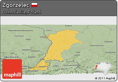 Savanna Style Panoramic Map of Zgorzelec