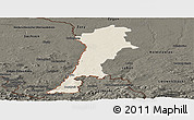 Shaded Relief Panoramic Map of Zgorzelec, darken