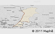 Shaded Relief Panoramic Map of Zgorzelec, desaturated