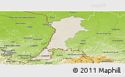 Shaded Relief Panoramic Map of Zgorzelec, physical outside