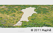 Shaded Relief Panoramic Map of Zgorzelec, satellite outside