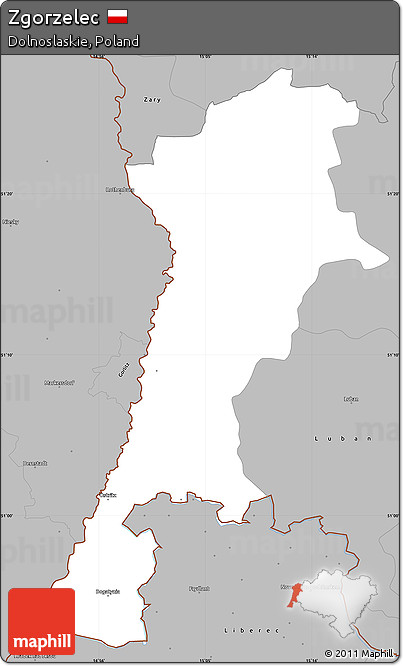 Gray Simple Map of Zgorzelec