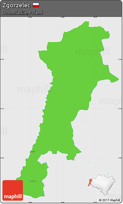 Political Simple Map of Zgorzelec, single color outside