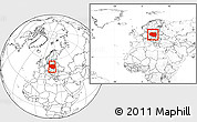 Blank Location Map of Poland, within the entire continent