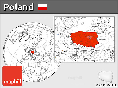 Blank Location Map of Poland